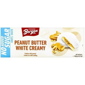 Печенье без сахара Bergen Peanut Butter White Creamy 128г 2954 фото