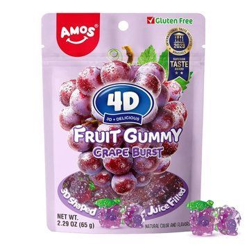 Желейки Amos Grape 4D Fruit Gummy 65г 2390 фото