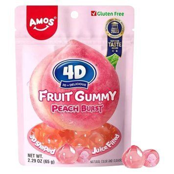 Желейки Amos Peach 4D Fruit Gummy 65г 2391 фото
