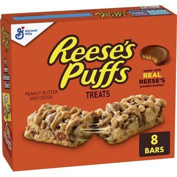 Батончики Reese's Puffs Peanut Butter & Cocoa Cereal 192г 3657 фото