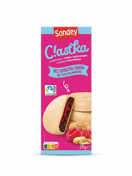 Печенье Sondey Clastka Raspberry Peanut без сахара 128г 2862 фото