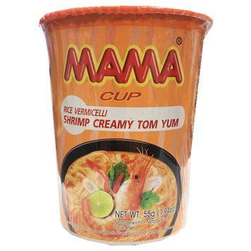 Рисова локшина зі смаком креветки Том Ям CUP Мама 55г (слабогостра) 3048 фото