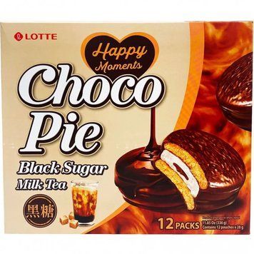 Шоколадное пирожное Choco Pie Black Sugar Milk Tea 336г 12шт 902 фото
