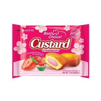 Пирожное с клубничным кремом Lotte Sustard Cake 230г 966 фото